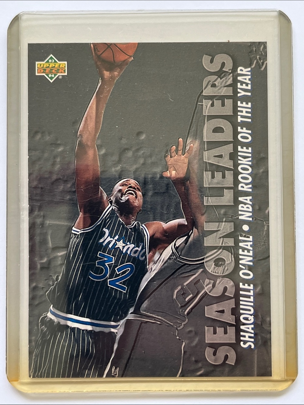 Shaquille O’Neal. 1992-93 Upper Deck “Season Leaders”. Card 177.